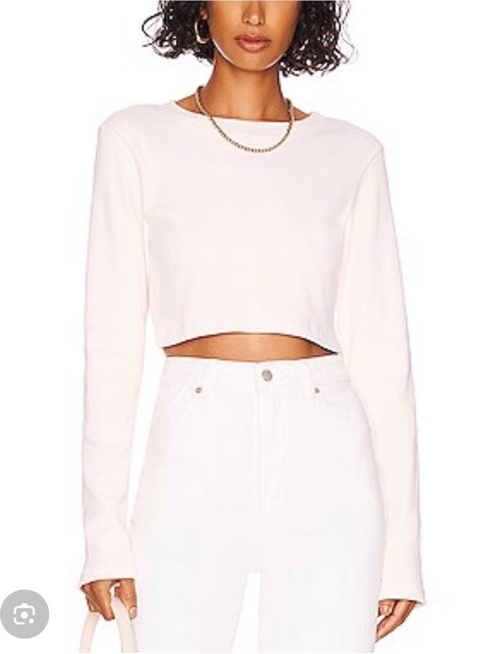 Donni ribbed long sleeve crop top